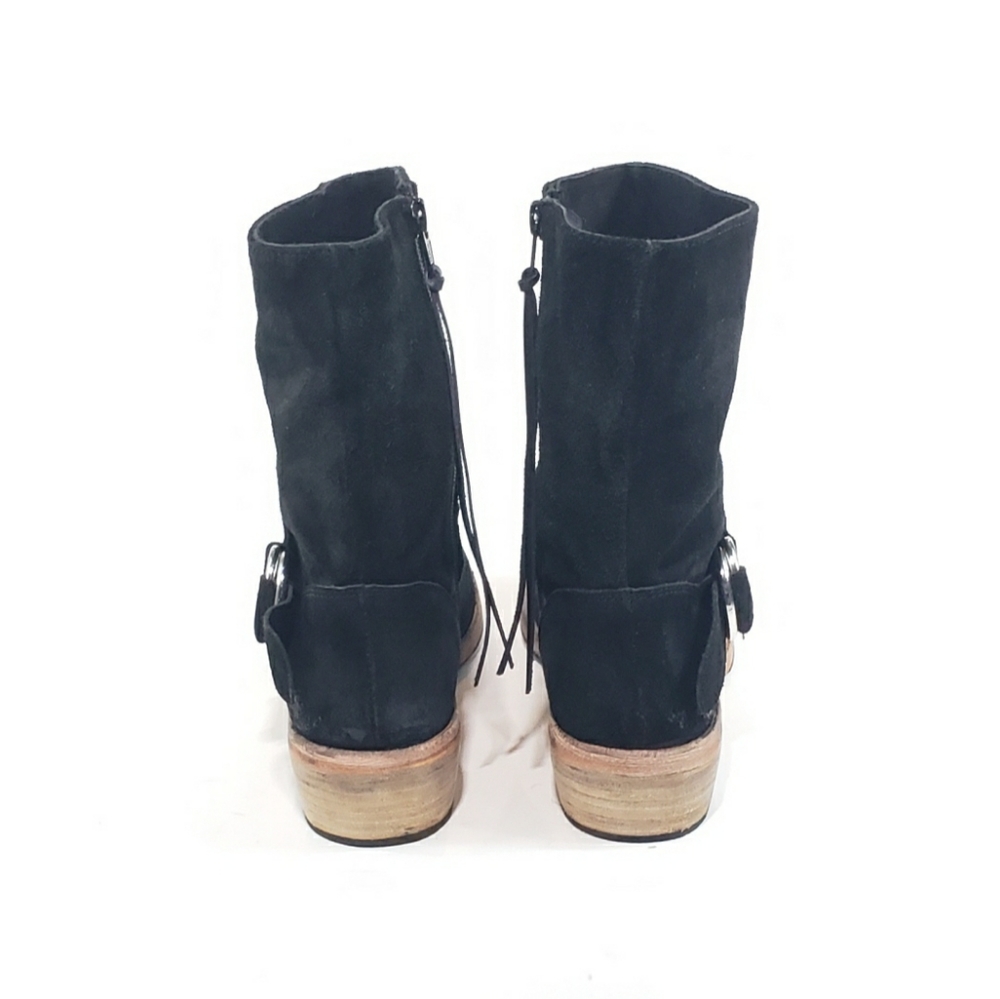 Free People Vienna Ankle Boots Harness Black Suede - Picture 4 of 9